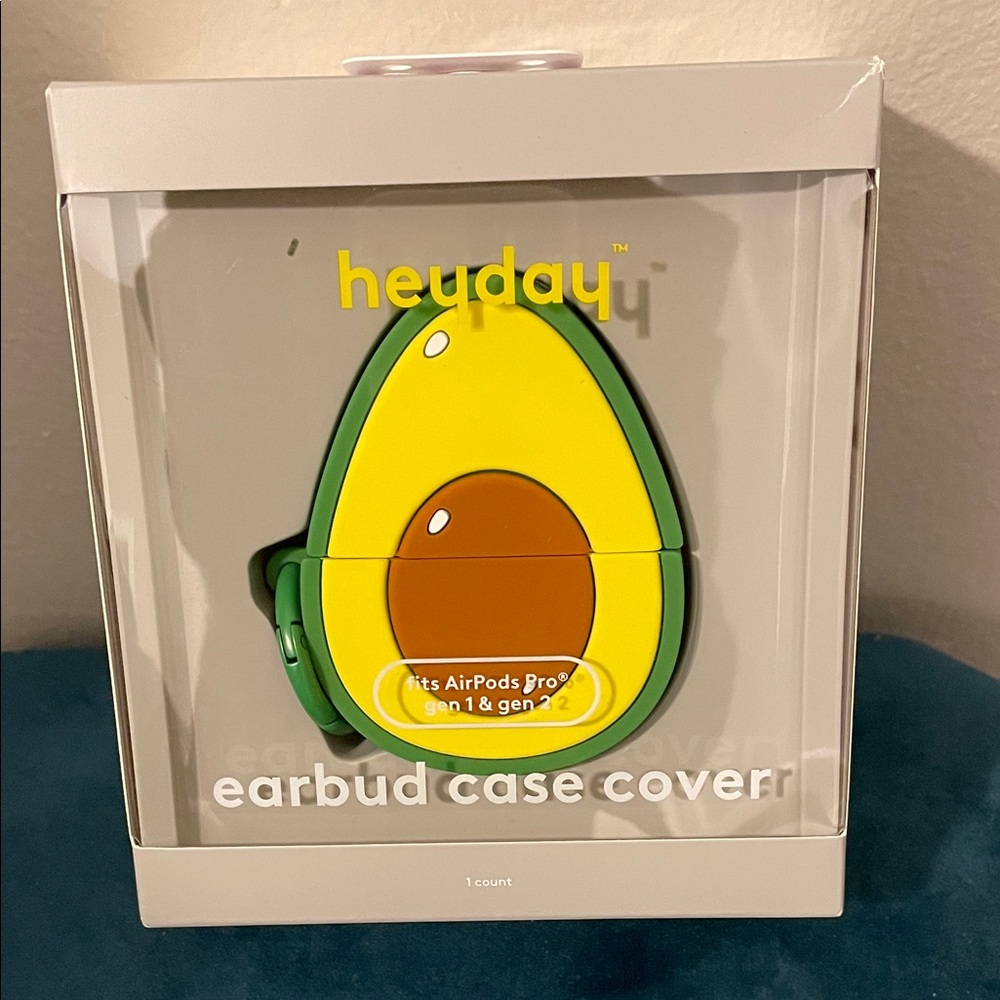 New Heyday Avocado AirPods Pro Case, Donut with sprinkles and Mushroom Cases.